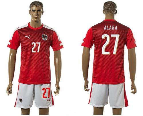 Austria #27 Alaba Red Home Soccer Country Jersey - Click Image to Close